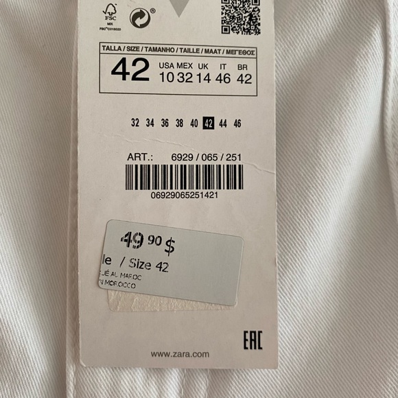 NWT Zara Wide Leg Cargo Pant, Size 10 - Picture 9 of 11